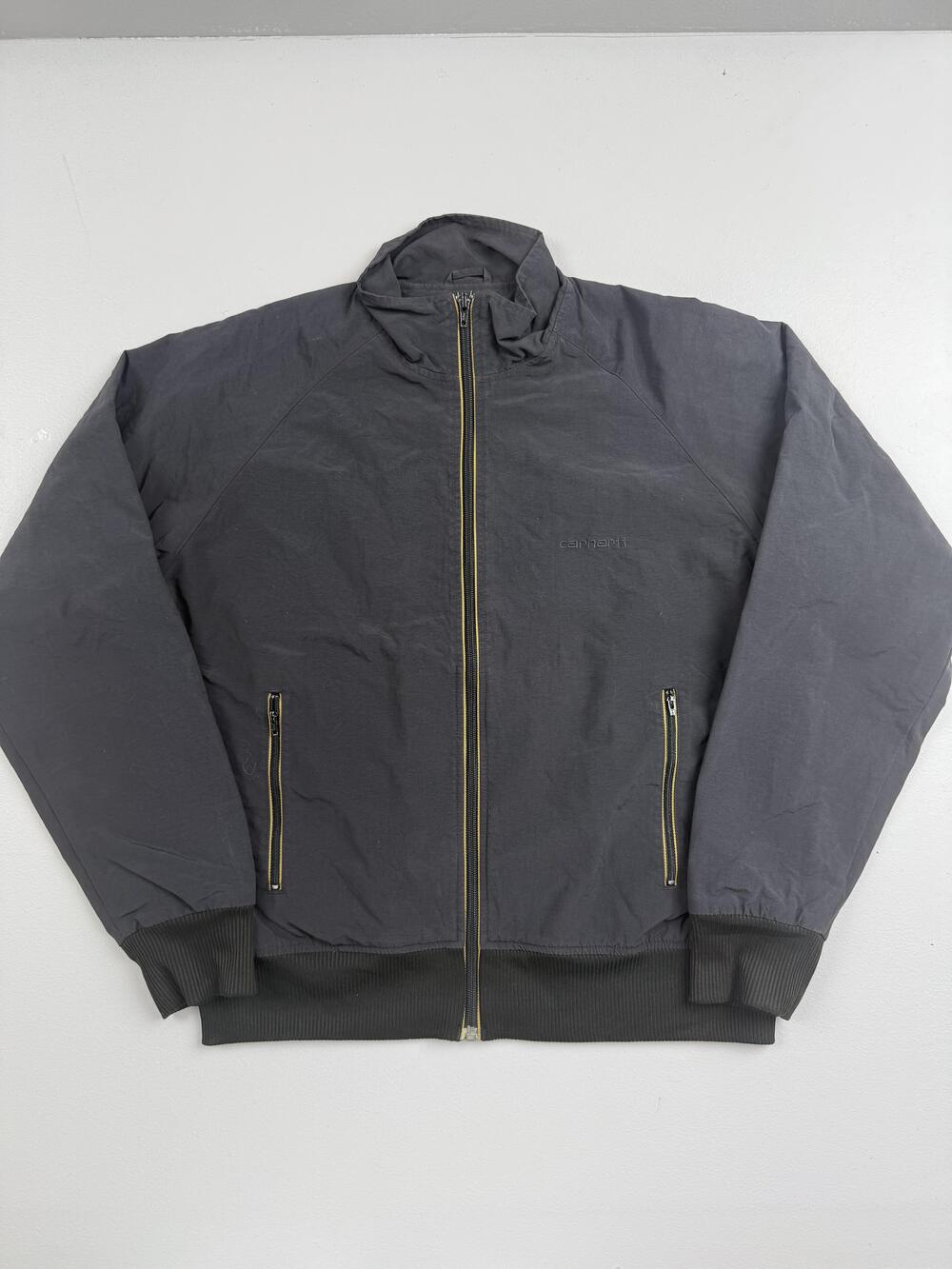 Carhartt Jacket Mens M Black Nylon Bomber Full Zip Lined Lightweight Outdoor